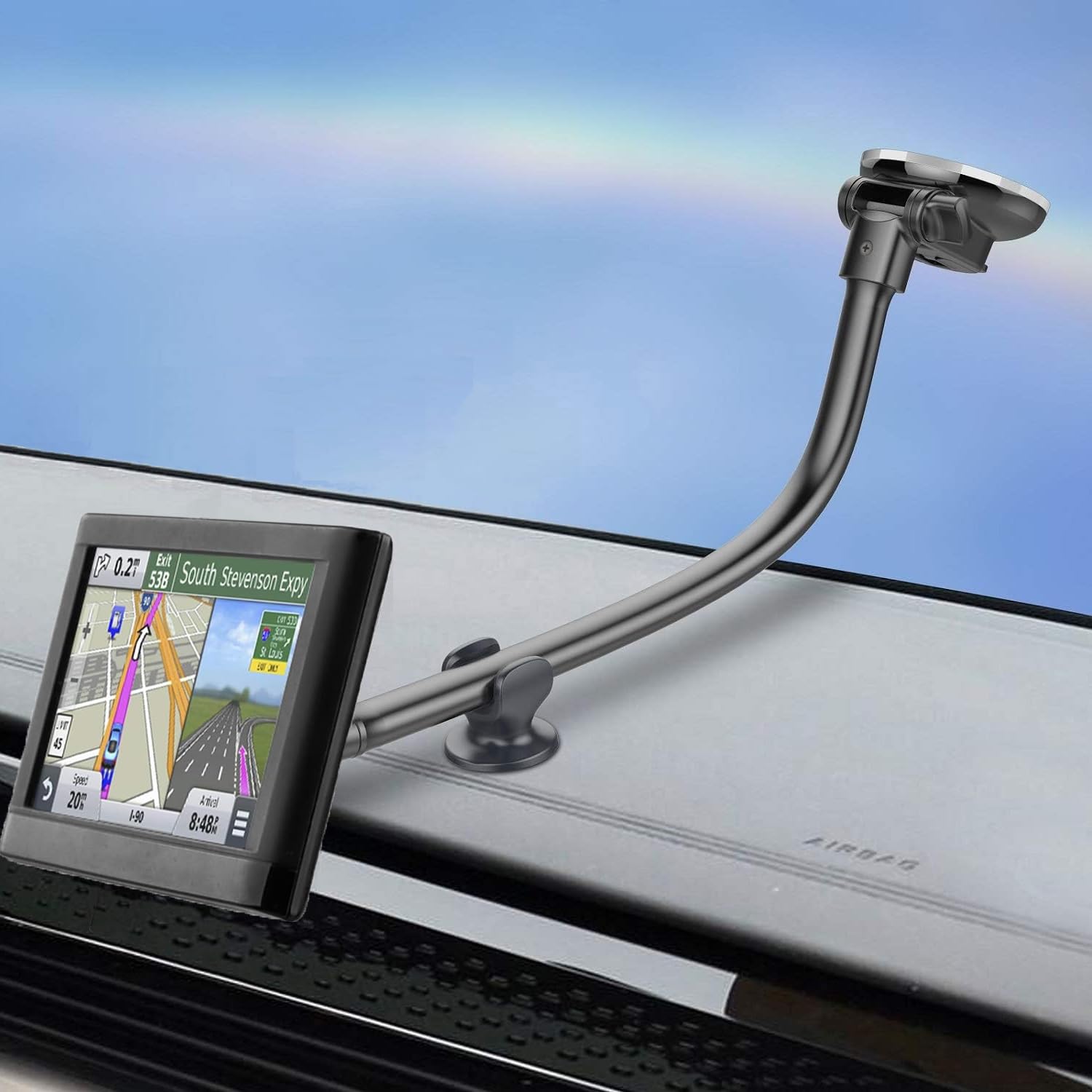 Support Voiture GPS Garmin – Ventouse Puissante, Boucle Réglable, Compatible Nombreux Modèles (Nuvi, DriveSmart, Zumo…)