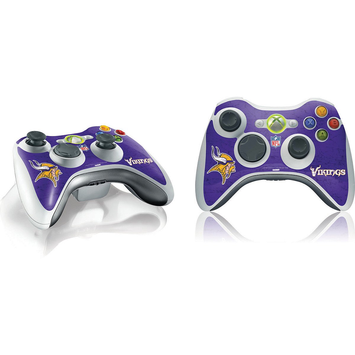 Skinit Decal Gaming Skin Compatible with Xbox 360 Wireless Controller - Officially Licensed NFL Minnesota Vikings Distressed Design