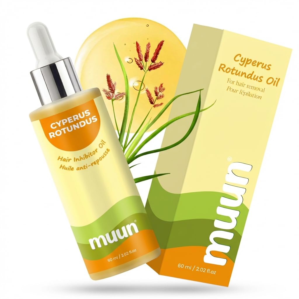 Muun Cyperus Rotundus Oil – Lightweight Body Oil for Post Shave & Wax Care, Suitable for Face, Bikini, Underarm & Body, 100% Natural