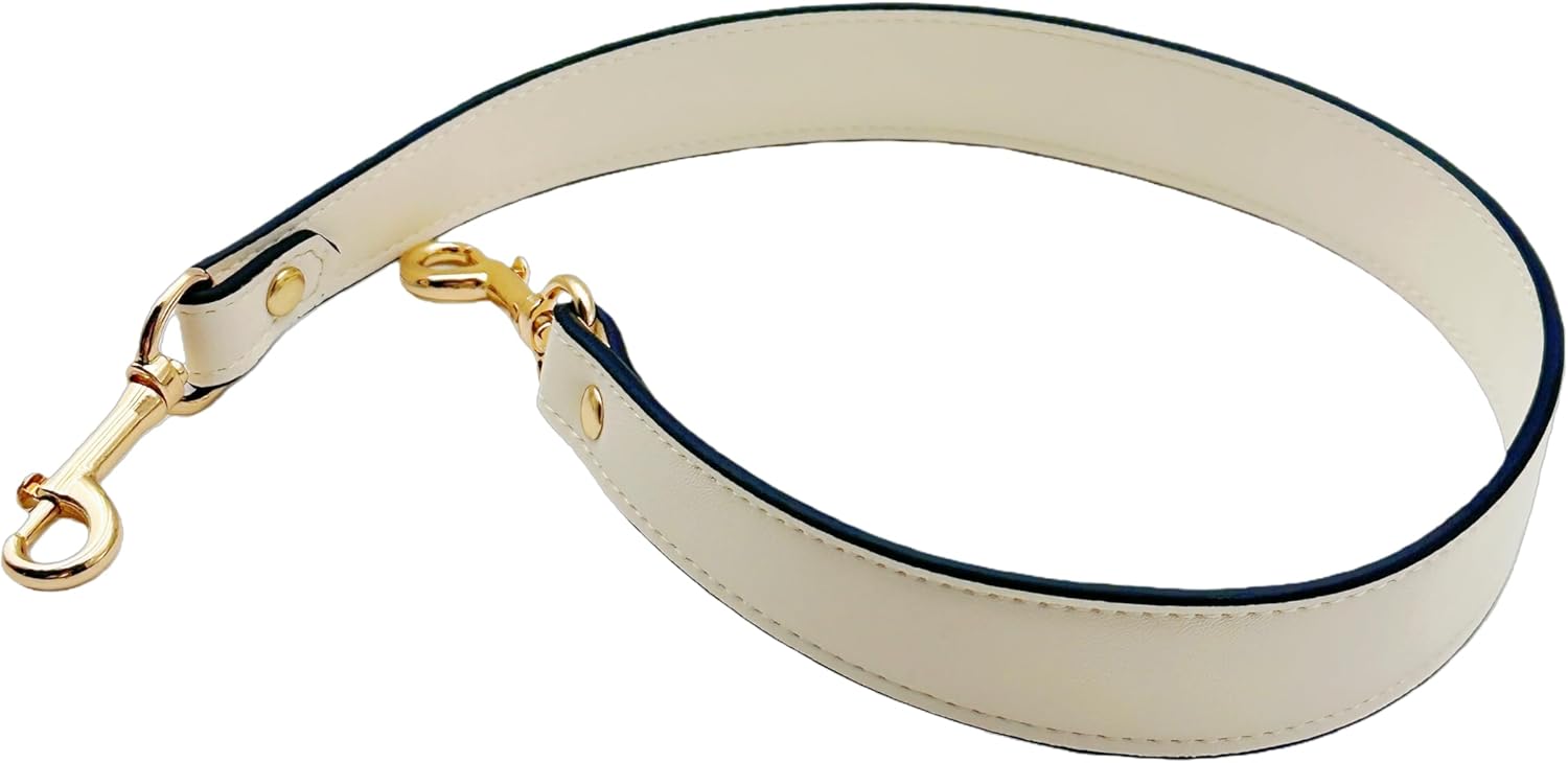 Aliviitsi 23 Inch White PU Leather Purse Strap-Short Handbag Strap with Gold Buckle, DIY Shoulder Straps for Bags, Purse Strap for Underarm Shoulder Bag - Image 4