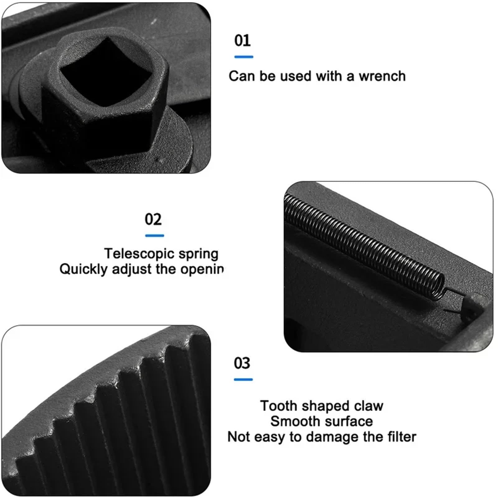 Strumento per filtro olio, 2 pezzi, chiave regolabile per rimozione del filtro dell'olio per auto e moto, strumento di rimozione del filtro dell'olio