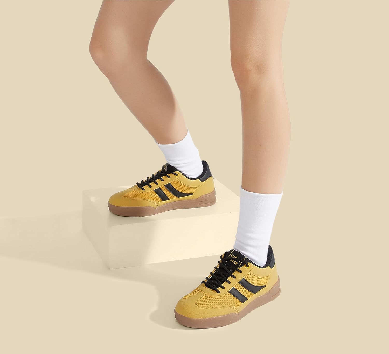 LUCKY STEP Women's Retro Fashion Sneakers Classic Mesh Gum Sole Tennis Footwear Casual Running Trainer Skate Walking Shoes - Image 8