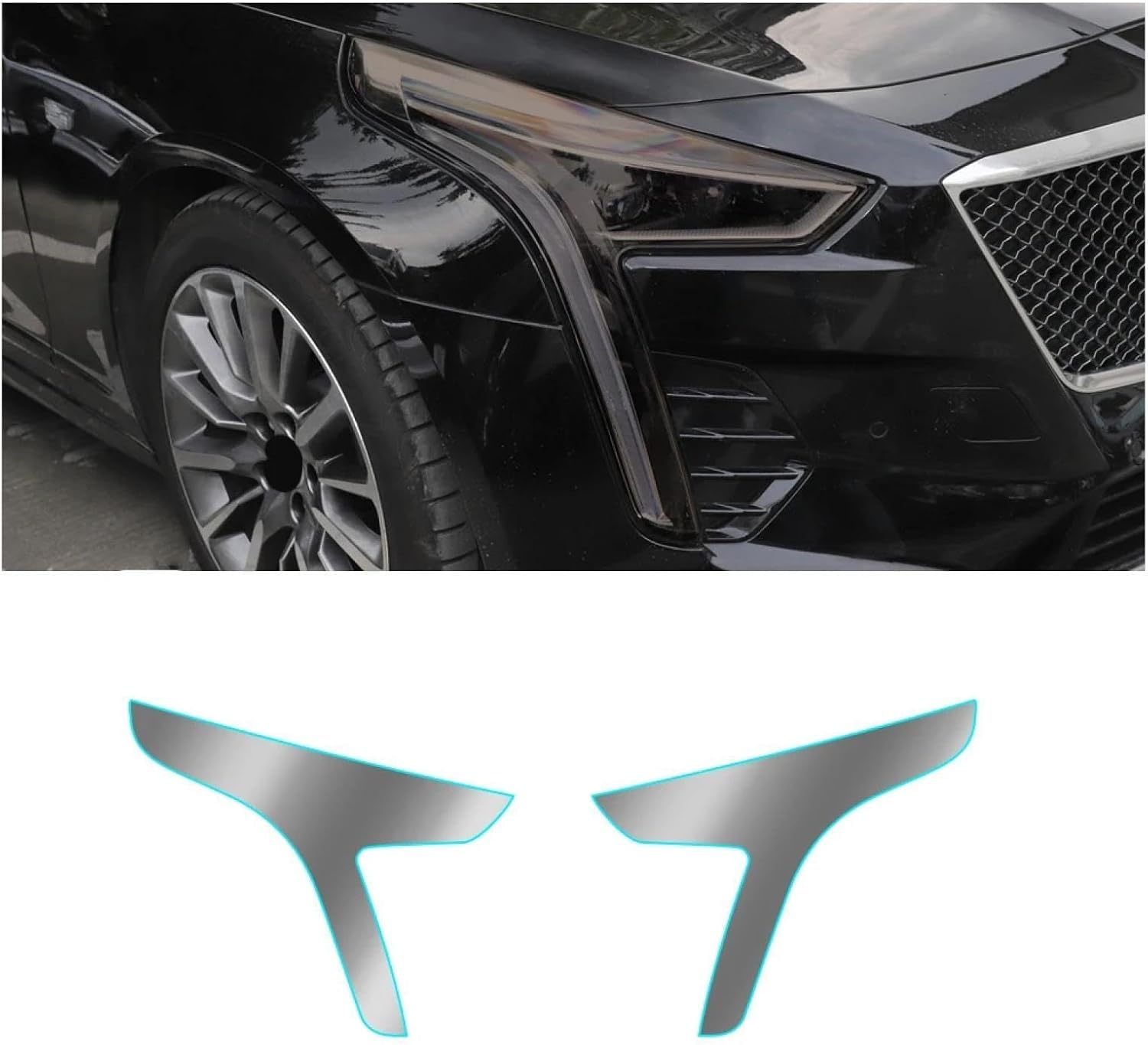 SamLng Car Front Light Film for CT6 2016-2021 Light Controlled TPU Car Front Headlamp Protection Film Color Changing Car Headlight Film TPU Lamp Film Precut Headlight Protective Film