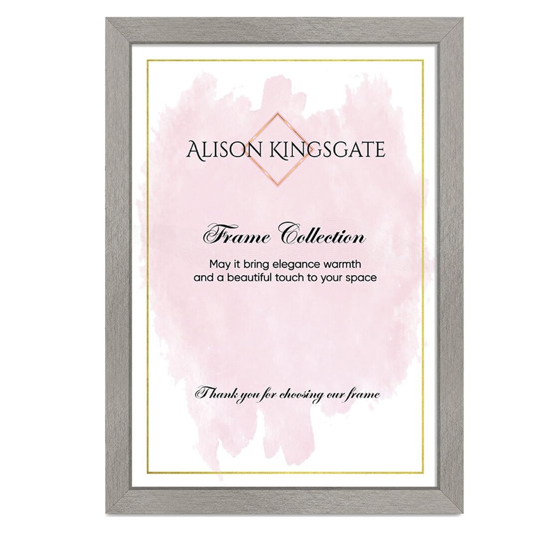 Alison Kingsgate Modern 70X50CM Aluminium Photo Frame-Engineered Wood Picture Frames with Shatterproof Perspex - Ideal for Certificates & Artwork- Wall Mount- Multiple Sizes & Colours Available