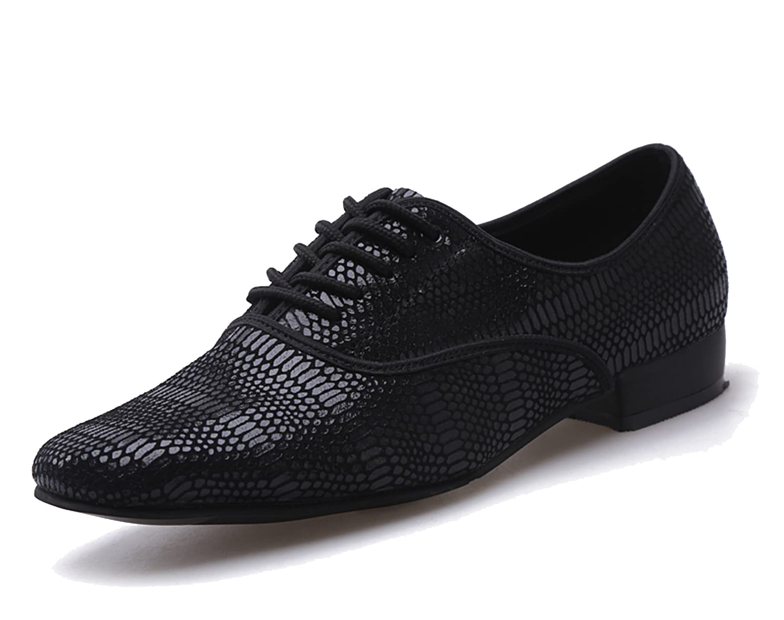 Minishion Dancing Shoes for Men 1" Standard Heel Leather Ballroom Dance Shoes