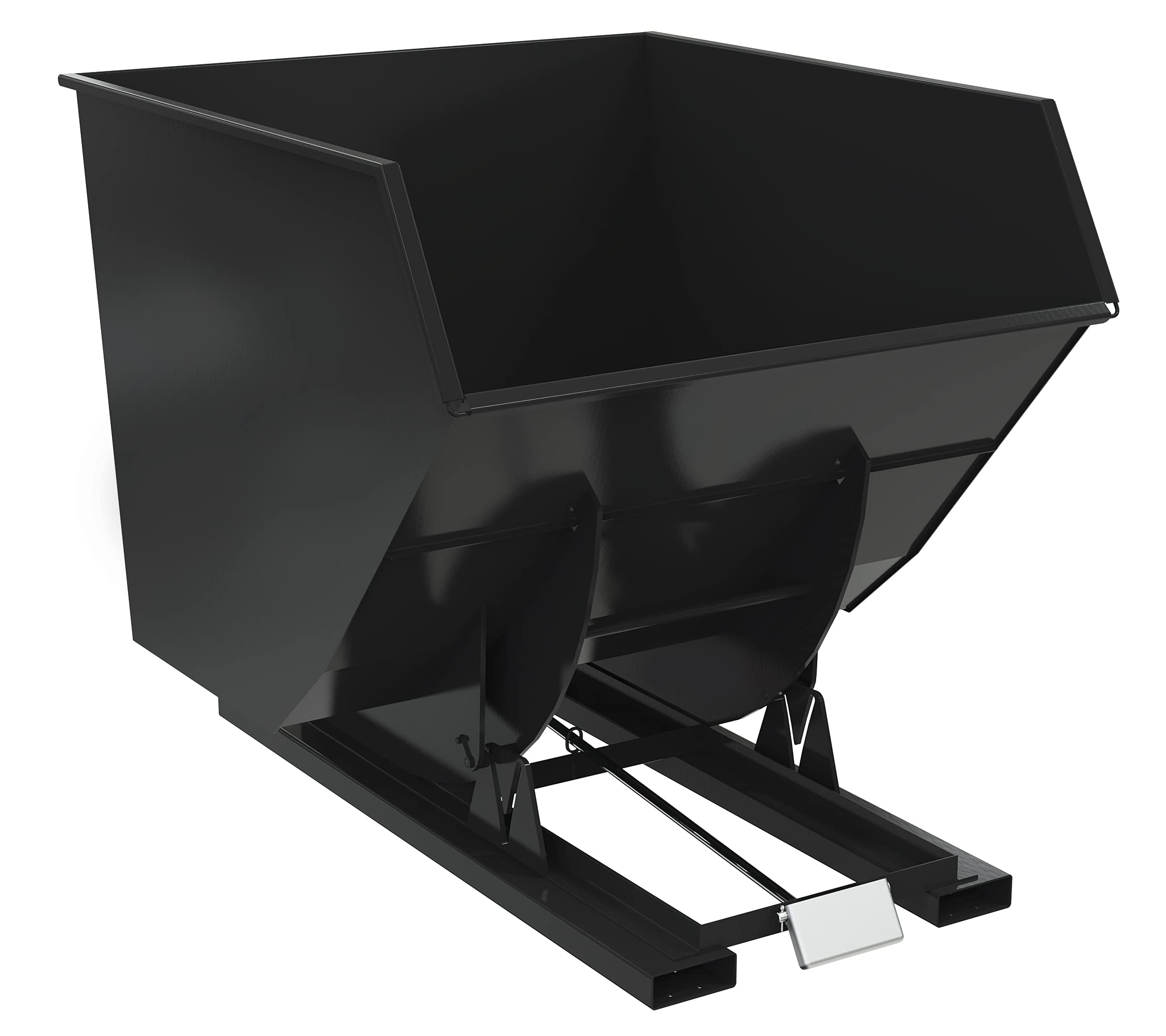 Vestil D-350-HD-BLK-SG Steel Heavy Duty Self Dumping Hopper 3-1/2 Cubic Yard 6000 Lb. Capacity Semi Gloss Black
