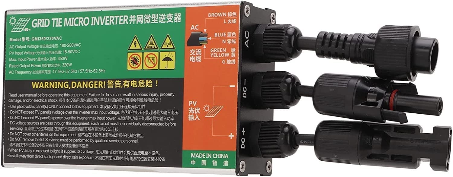Micro Onduleur Solaire 260/300/350W 230V MPPT Onduleur À Onde Sinusoïdale IP55 Connecté Au Réseau pour Petits Systèmes Solaires
