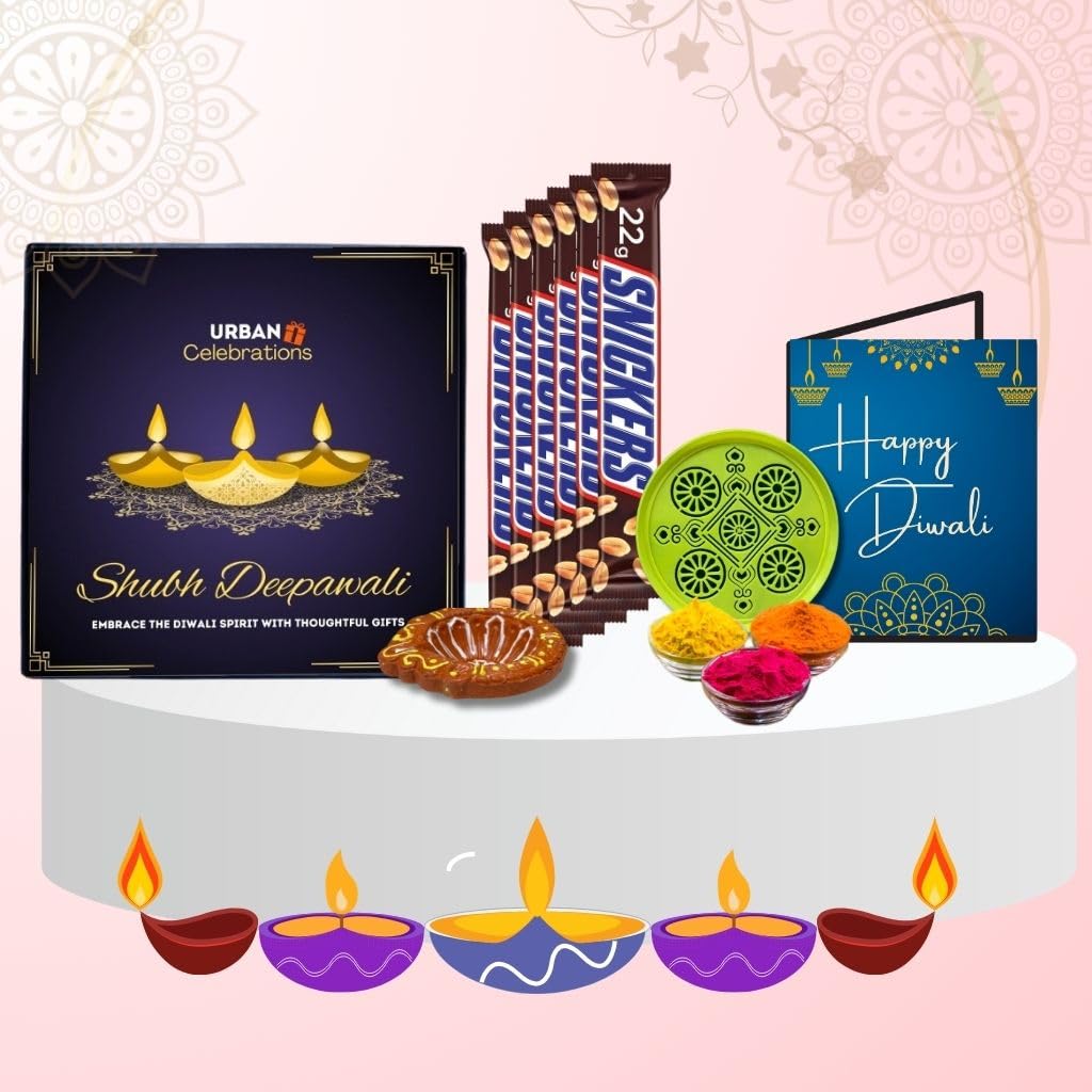 Urban Celebrations Chocolate Bar Diwali Box Gift 22 Gm (Pack Of 6)| Box Of Abundance | Handmade Designer Diya | Happy Diwali Greeting Card |Rangoli With Four Different Colors In A Very Attractive Box | Home Decor | Diwali Decor (B0DFWRLNDS) Amazon Price History, Amazon Price Tracker