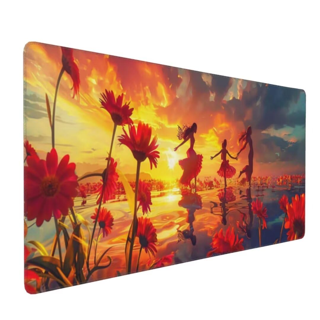 Podkładka pod mysz o wymiarach 119 x 60 cm, wodoodporna podkładka pod mysz dla kobiet tancerzy bardzo duża podkładka pod mysz, podkładka na biurko, antypoślizgowa gumowa podstawa podkładka pod mysz do