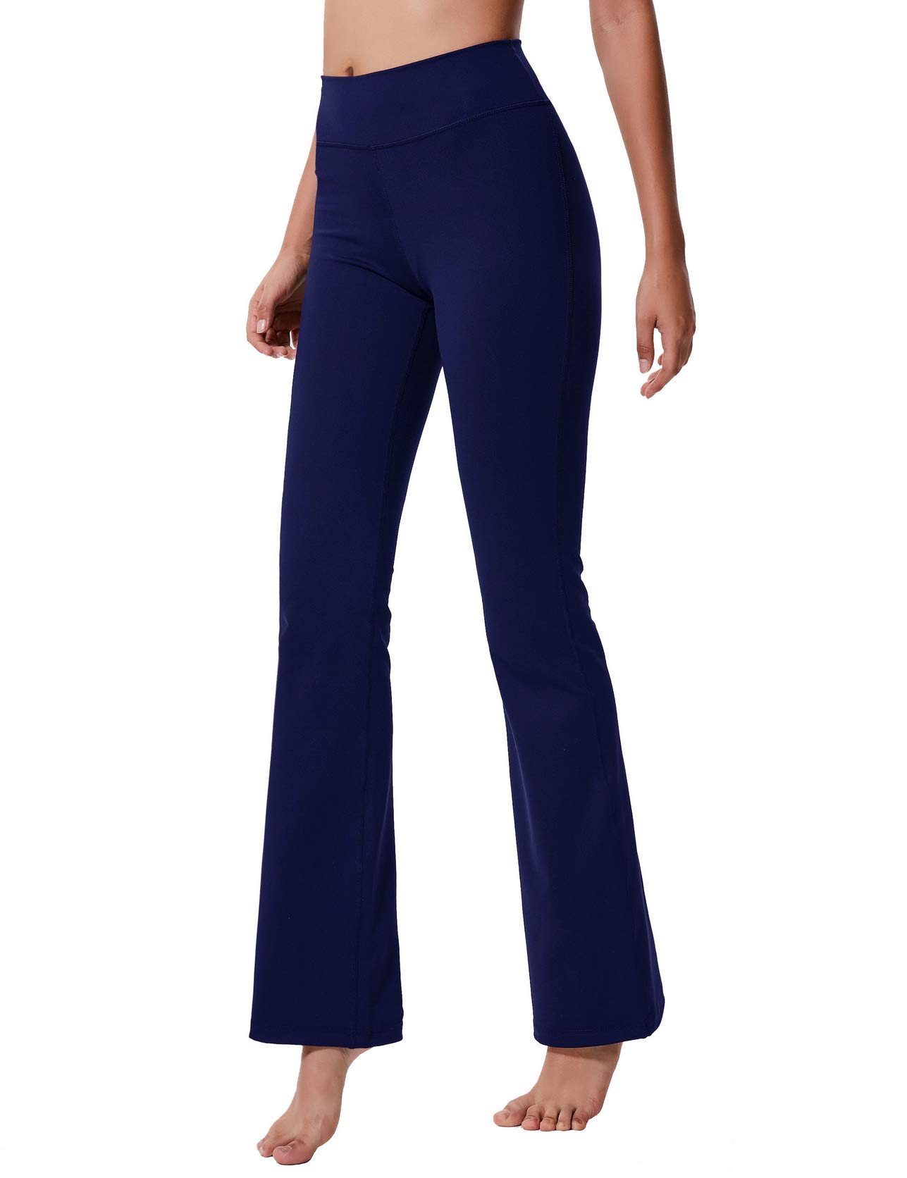 ChinFun Bootcut Wide Leg Yoga Pants with Pockets for Women Bootleg High Waist Workout Tummy Control Flare Work Pants