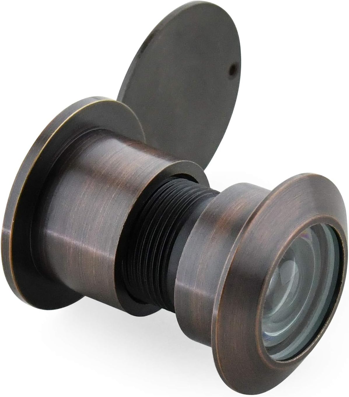 Earl Diamond - Solid Brass Door Viewer Peephole, 220-Degree Security Peephole with Heavy Duty Rotating Privacy Cover for 1-21/32" to 2-1/8" Doors for Home Office Hotel - Oil Rubbed Bronze Finish