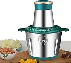 Moedor Elétrico Potente Alimentos 1000W Carnes Picador Legumes Temperos Processador Triturador Multiprocessador Inox 3L 110V
