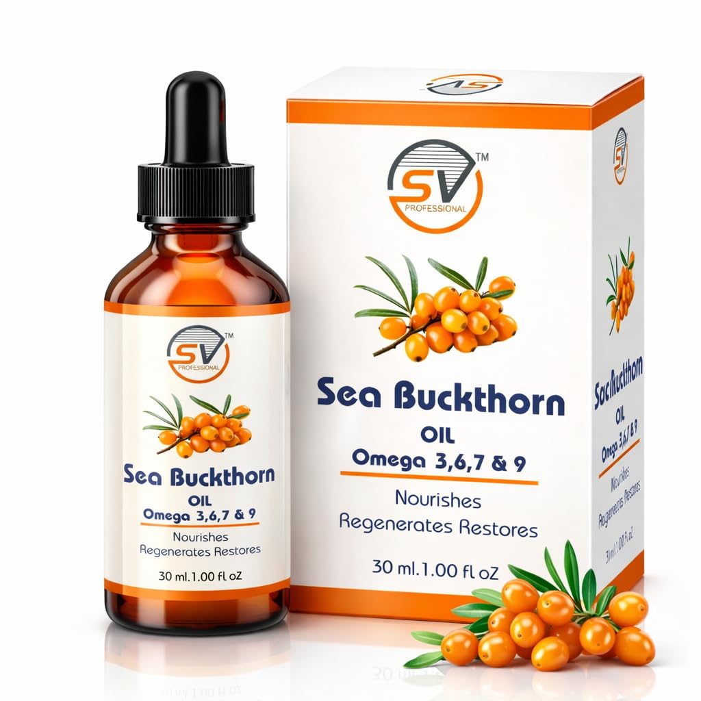 Sea Buckthorn Oil 30ml Face Serum & Face & Hair | Nourishing Oil with Omega 3,6,7 & 9 | Collagen Boosting | Reduces Fine Lines, Dark Spots & Dull Skin | For Smooth & Glowing Skin (Pack of 1 Each)-image-42