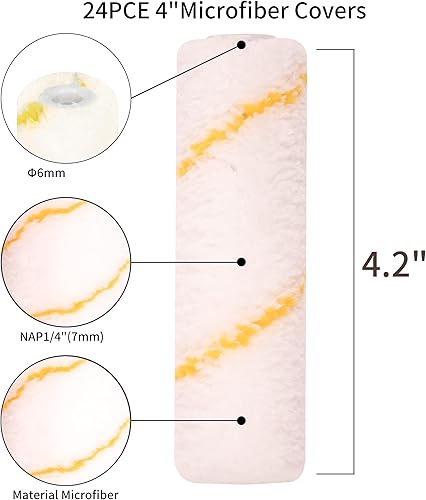 Miniatura 2 de Fundas de rodillo de pintura de microfibra de 4 pulgadas, 13 pulgadas, mini cubiertas de rodillo para pintura, suministros de pintura para el hogar,