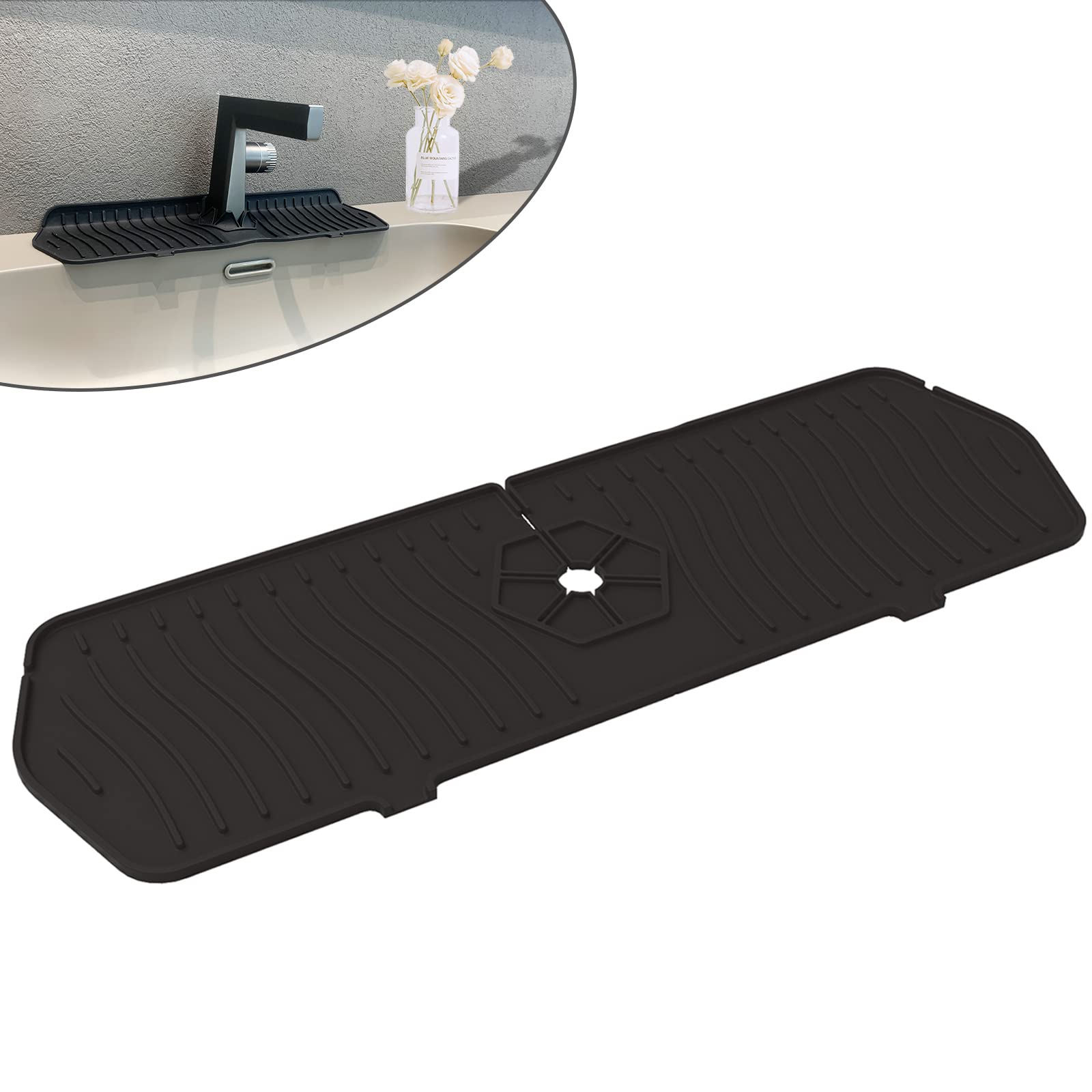 AVISKYLUK Kitchen Sink Splash Guard Silicone Faucet Mat Splash Guard