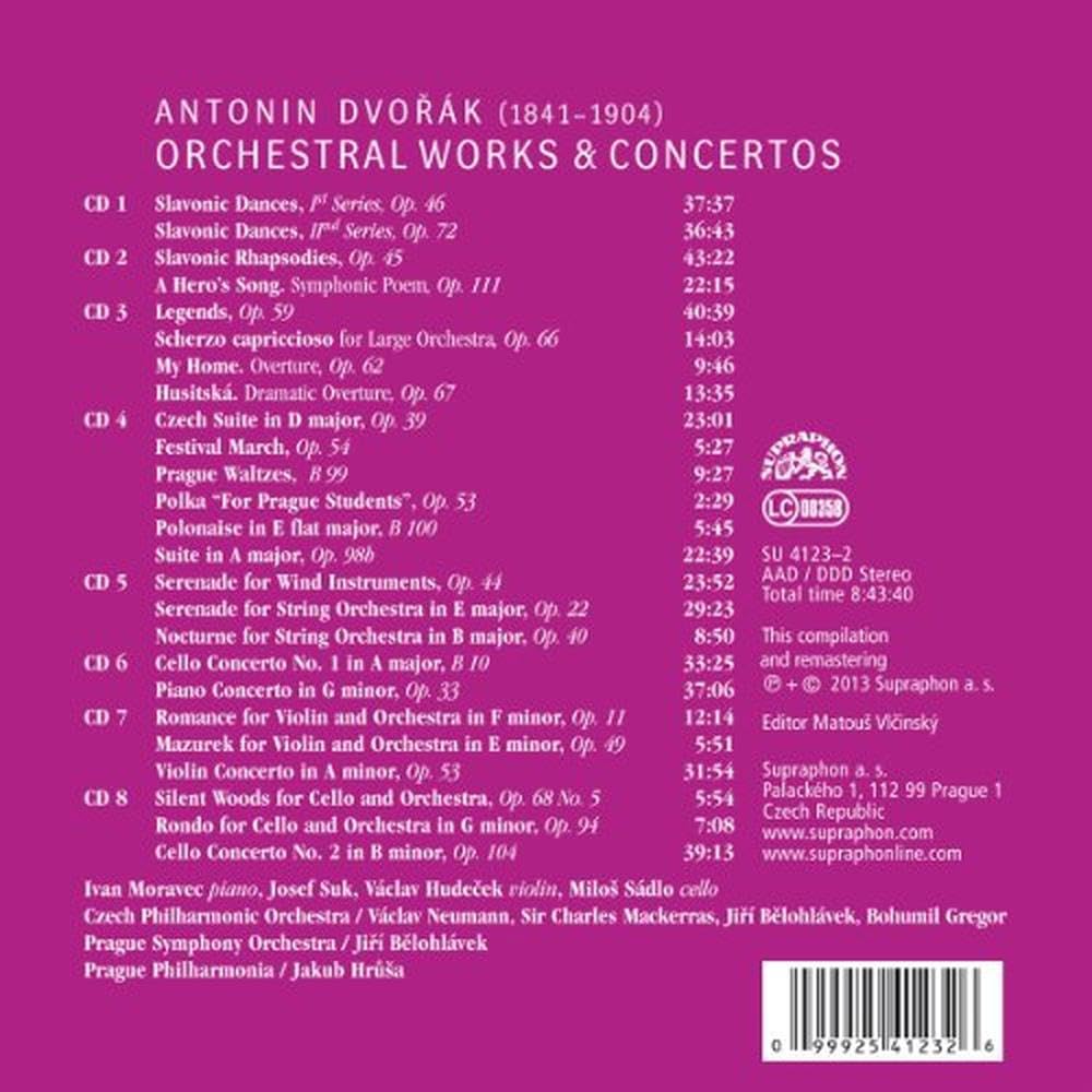 Dvorak: Obras Orquestales Y Conciertos (8 Cds) / Orq. Fil. Checa