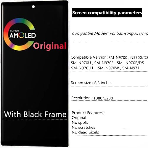 Miniatura 2 de AMOLED original de 6.3 pulgadas para Samsung Galaxy Note 10 N970U N970F N970U1 N970W LCD NOTE10 5G SM-N971U pantalla táctil digitalizador reemplazo