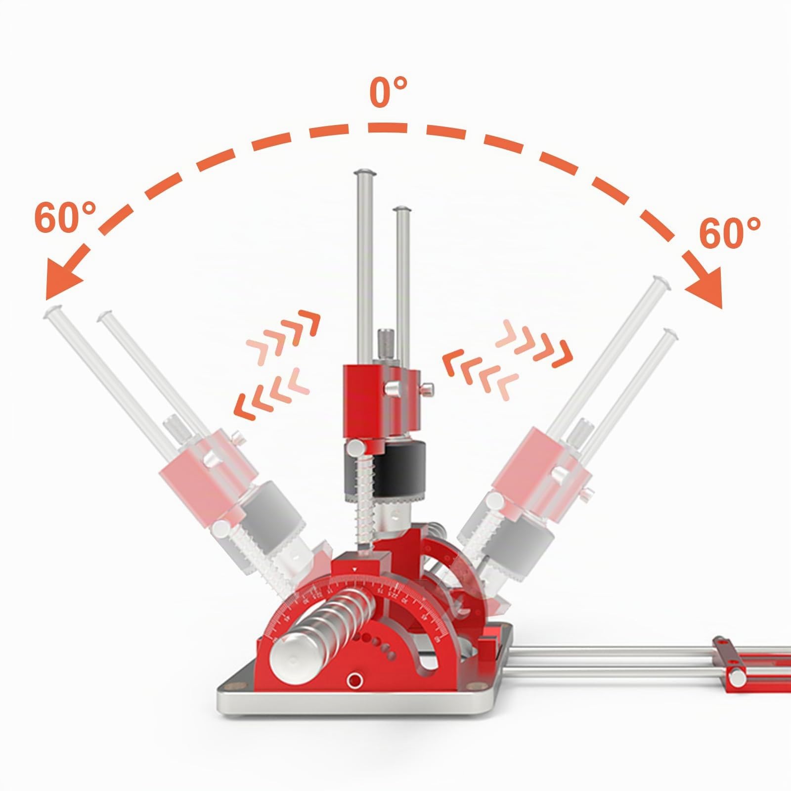 Guía de Taladro Multiángulo 0°-60°, Soporte para Taladro de Precisión con Base de Centrado, Soporte Taladro Vertical Portátil de Aleación de Aluminio para Carpintería y Bricolaje