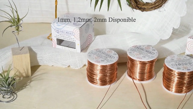 BENECREAT 10m 21Gague Fil Cuivre Carré Doré, Fil D'Artisanat En Cuivre