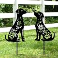 dreamskip Dog Metal Decorative Garden Stakes, Dachshund Unique Gifts for Dog Lovers, Garden Decor for Outside, Yard Art, Patio, Outdoor Decor, Garden Decorations, Lawn Ornaments (2 Pack)