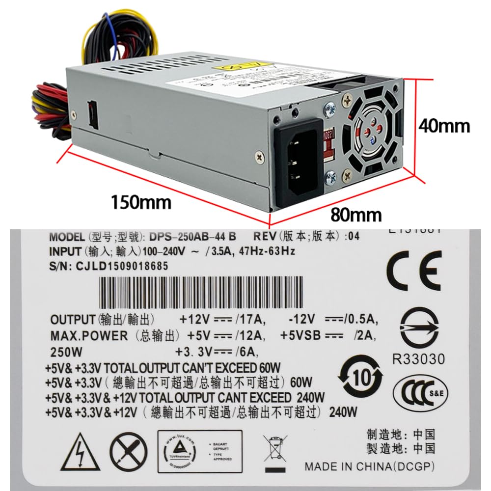 240W 24Pin + 12Pin + 8Pin DPS-250AB-44B Switching 1U Flex Server NAS Host ersetzen Netzteil