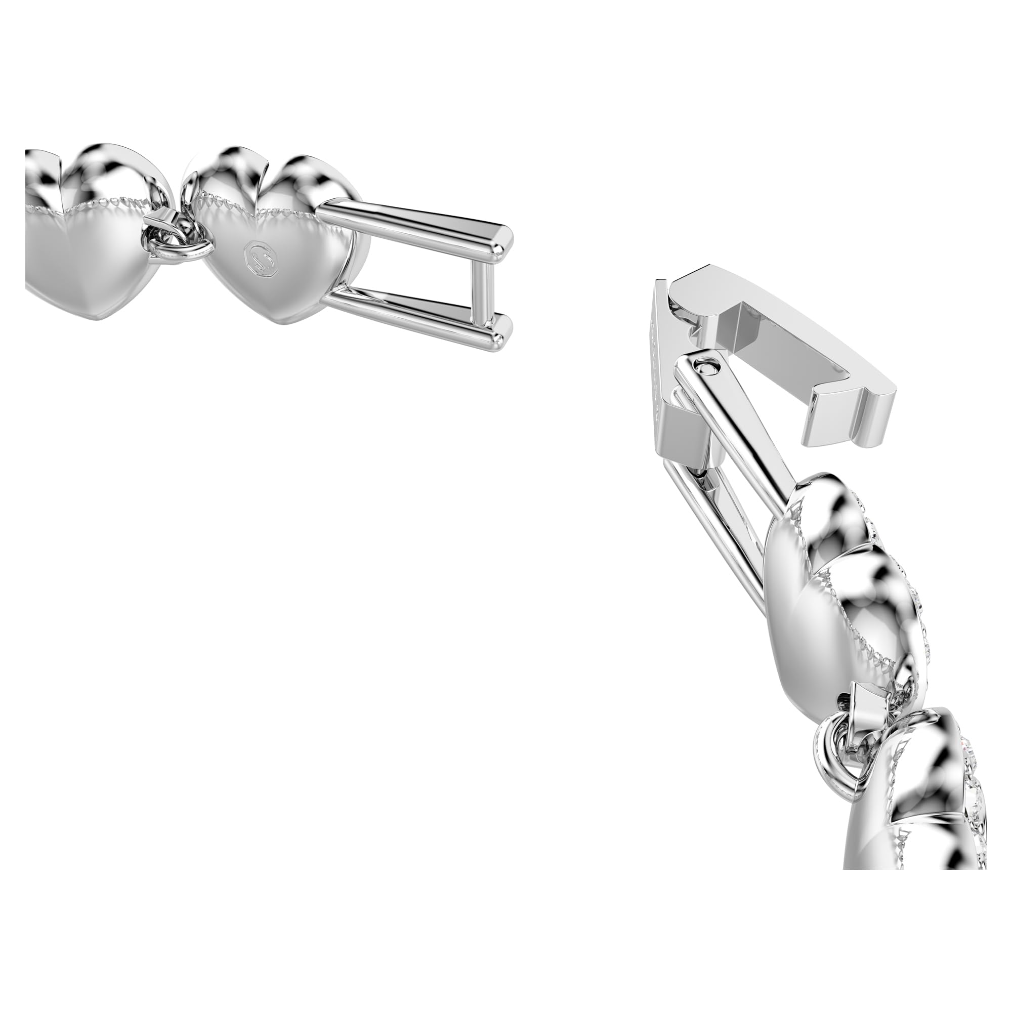 Swarovski Kolekcja Ariana Grande, przezroczysty kryształ i perły, wykończenie rodowe, część kolekcji biżuterii Ariana Grande, naszyjniki, kolczyki i bransoletki, Medium, Kryształy, metal wykończony