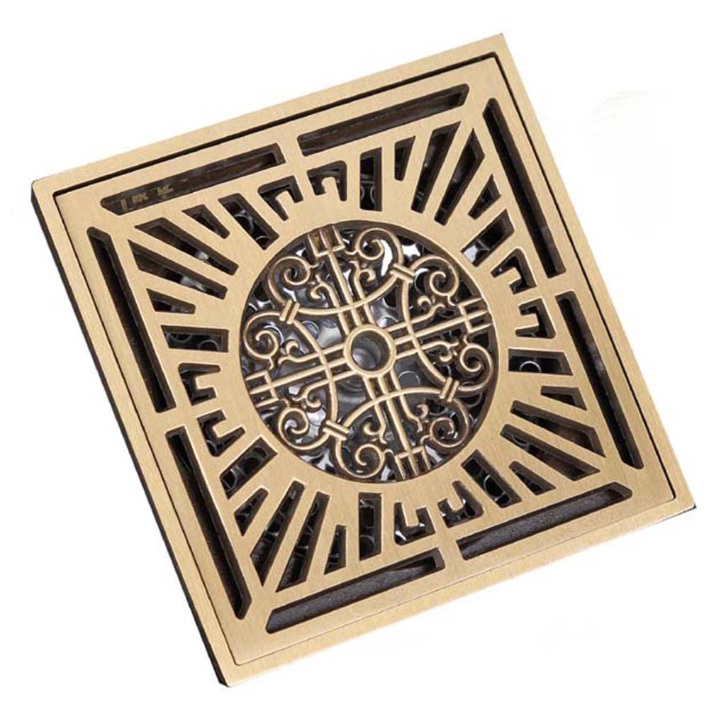 Siphon de sol tout cuivre 10x10 cm pour une douche moderne et durable