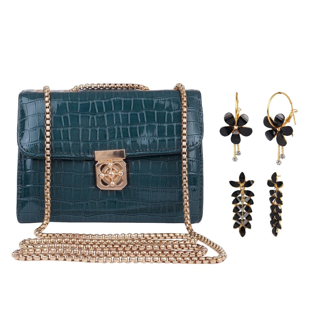 Trendy Gift combo set for women Sling Bag with Earrings | Rakhi Raksha Bandhan Gift For Sister | Birthday Gift For Girls | Festival Diwali Christmas Gift Items.-image-19