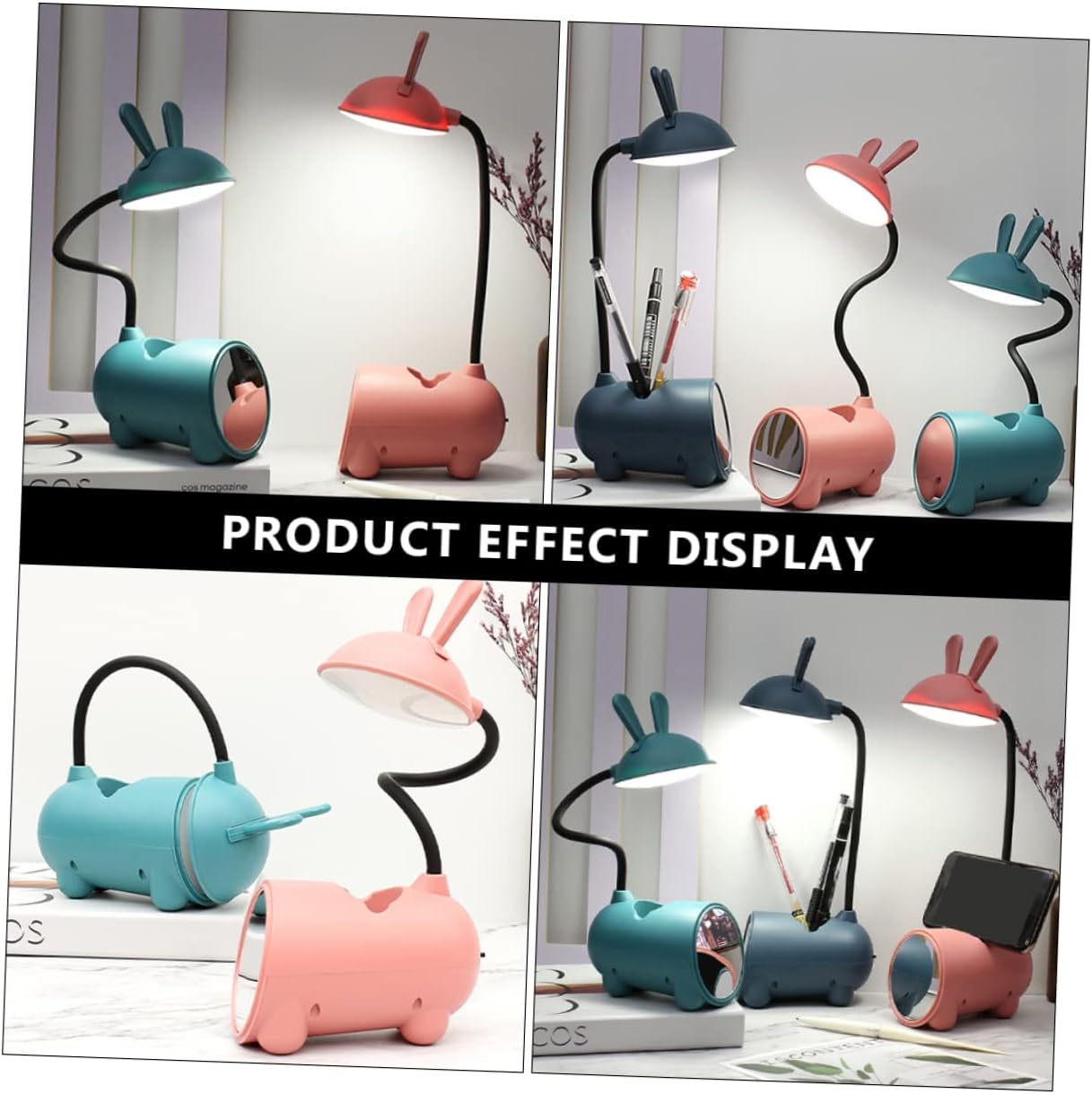 DOITOOL 3pcs USB Charging Adjustable Table Lamp Touch Multipurpose Light USB Power Interface for Home Office and Study Use