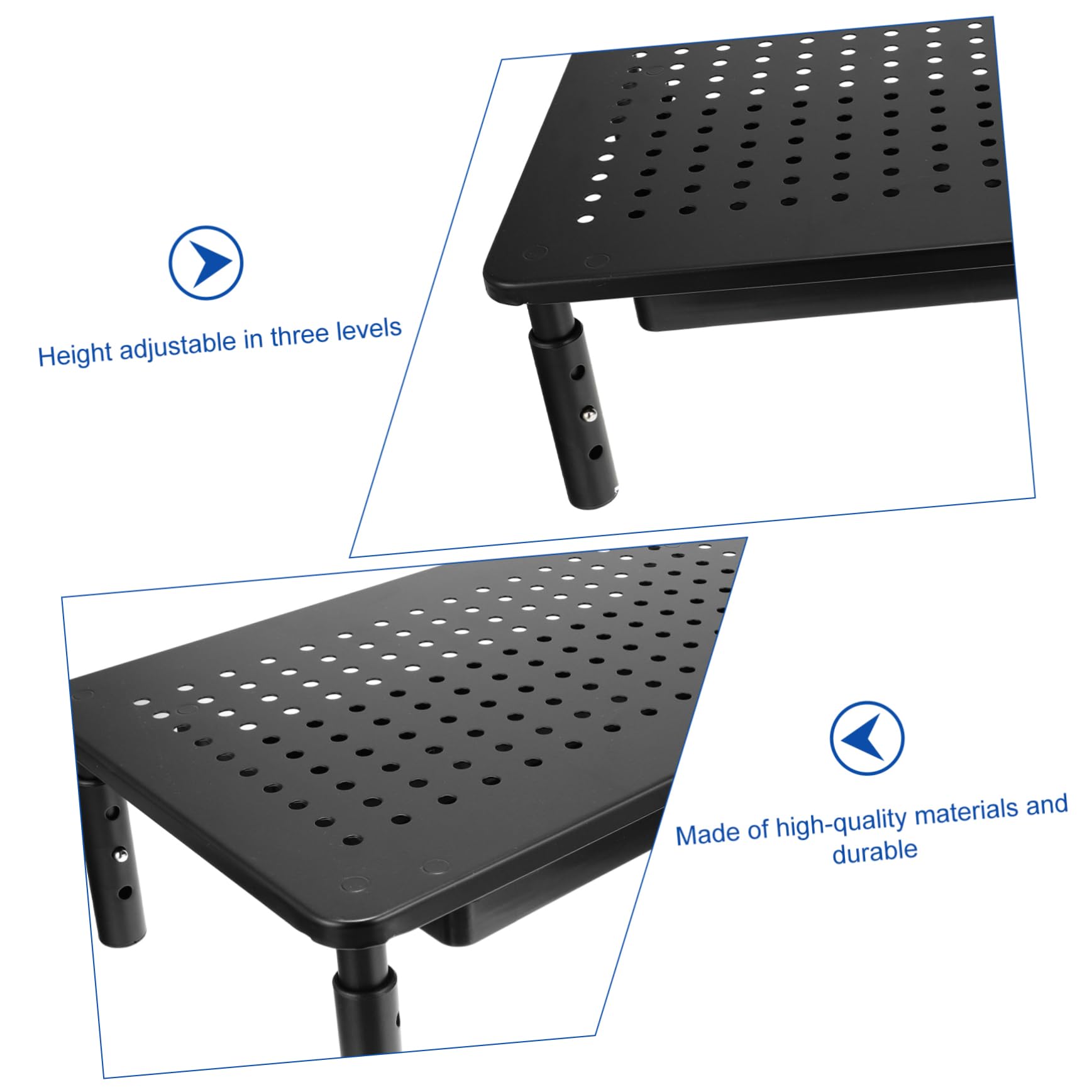 Tofficu 1 Stück Monitor Riser Rack mit Höhenstufen Höhenverstellbare Halterung für Computerbildschirme Metallstruktur Platzsparendes Design zur Verbesserung der Ergonomie Am Arbeitsplatz