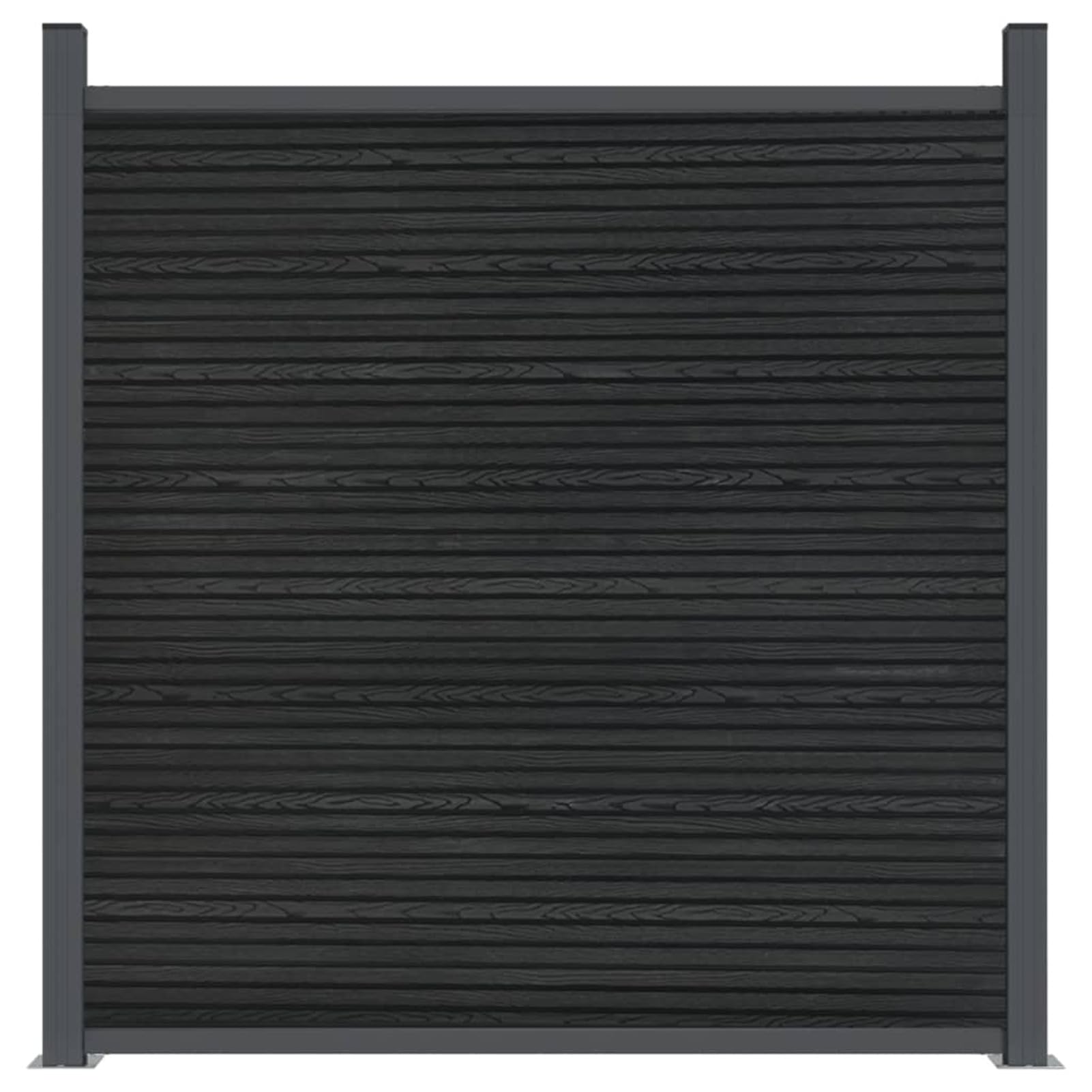 Panel de valla gris 173 x 186 cm WPC, juego de paneles para valla de jardín, material WPC robusto y duradero, sistema modular con opciones de montaje flexibles, componentes de aluminio y acero