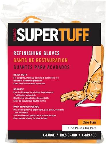 Miniatura 2 de Trimaco SuperTuff - Guantes profesionales de reacabado, naranja, talla única (paquete de 2)