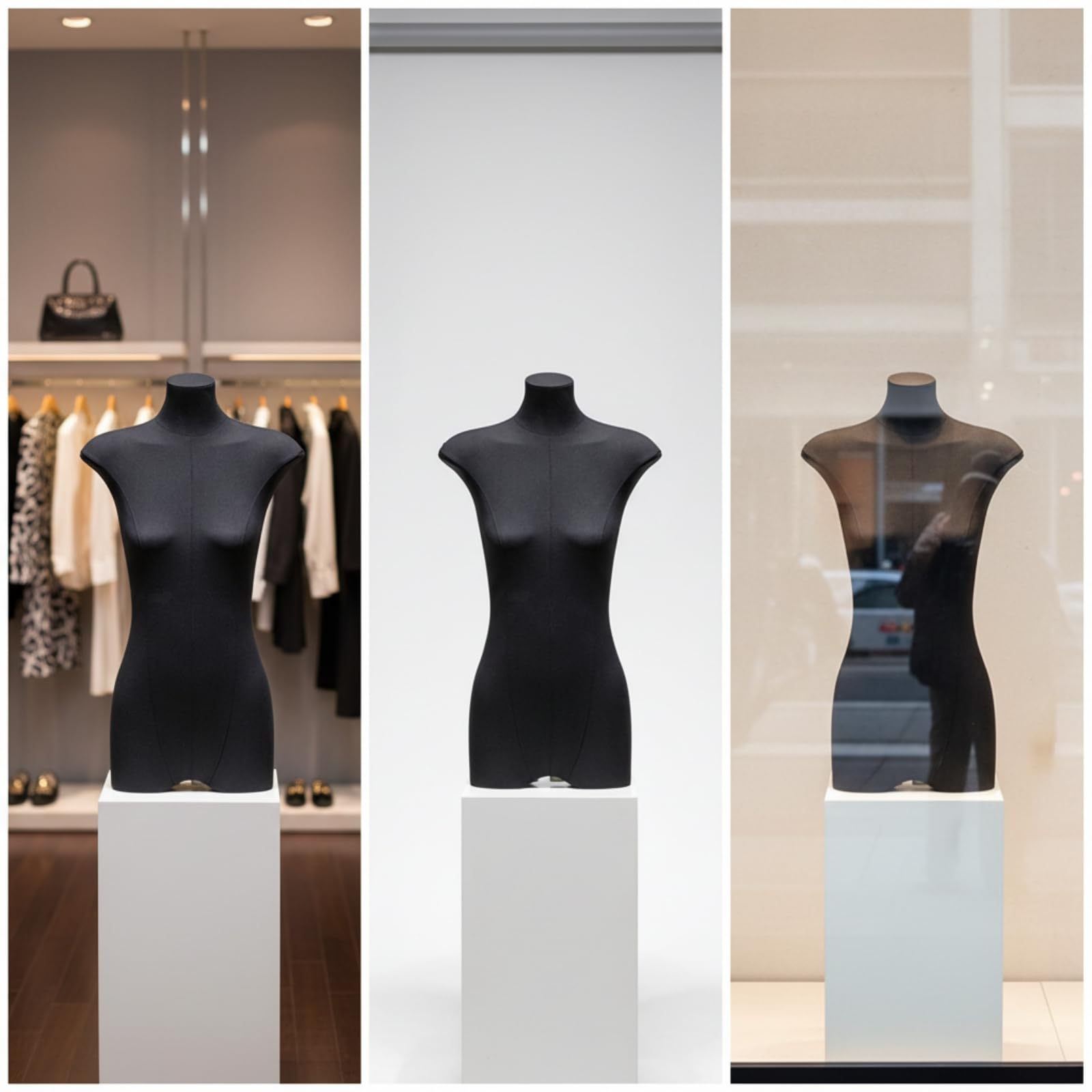 Busto Manichino Donna Leggero Busto da Donna Stabile Manichino da Vetrina per Negozianti, Sarti, Negozio di Abbigliamento