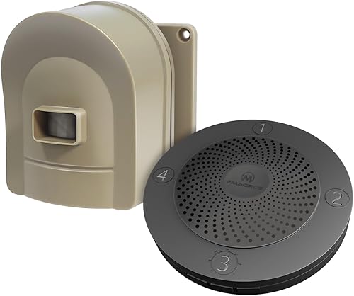 Hosmart - Sistema de seguridad de sensor inalámbrico y sistema de sensor de alerta de entrada, recargable, recepción de 12 milla, resistente a la