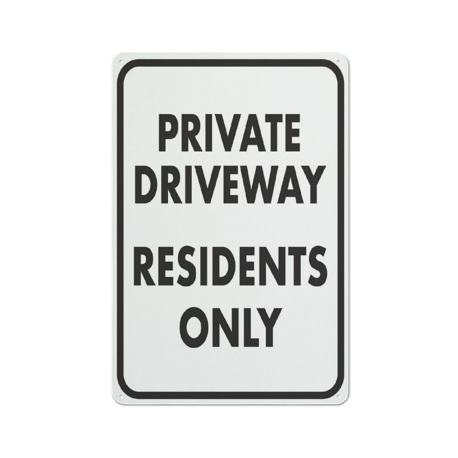 Peiyeety A07 Private Driveway Residents Only Sign 12X16 Inches Rust Free Aluminum Signs Outdoor, Metal Tin Sign For Home, Business, Yard