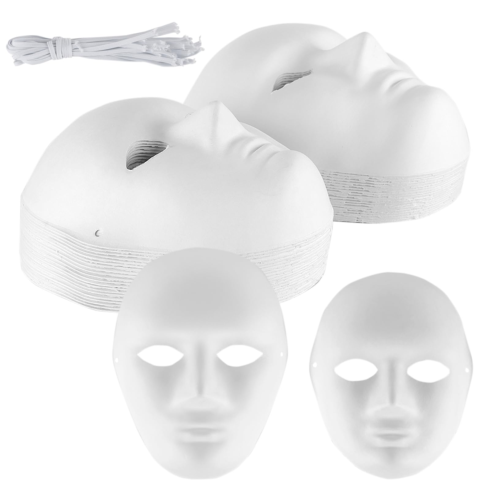 40 mascherine di carta bianca da dipingere, maschera di carta bianca, per fai da te, per cosplay, maschere, feste, decorazioni