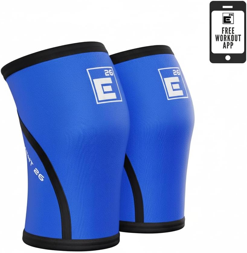 Element 26 Knee Sleeves for Weightlifting (Sold as a Pair) - 6mm Premium Neoprene for Compression, Mobility, and Warmth - Compression Sleeve for Functional Fitness, Squats, Deadlifts (Large, Blue)