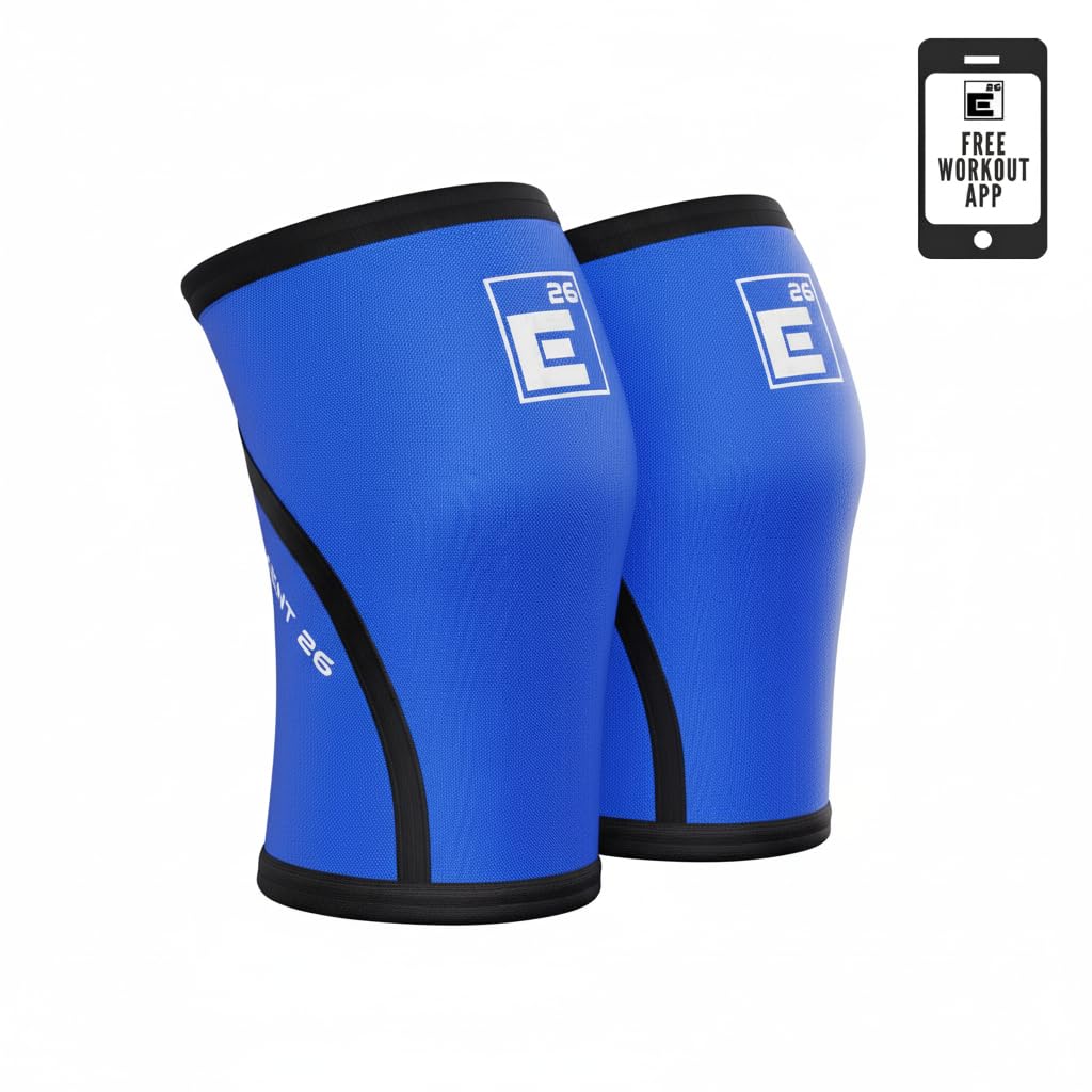 Element 26 Knee Sleeves for Weightlifting (Sold as a Pair) - 6mm Premium Neoprene for Compression, Mobility, and Warmth - Compression Sleeve for Functional Fitness, Squats, Deadlifts (Large, Blue)