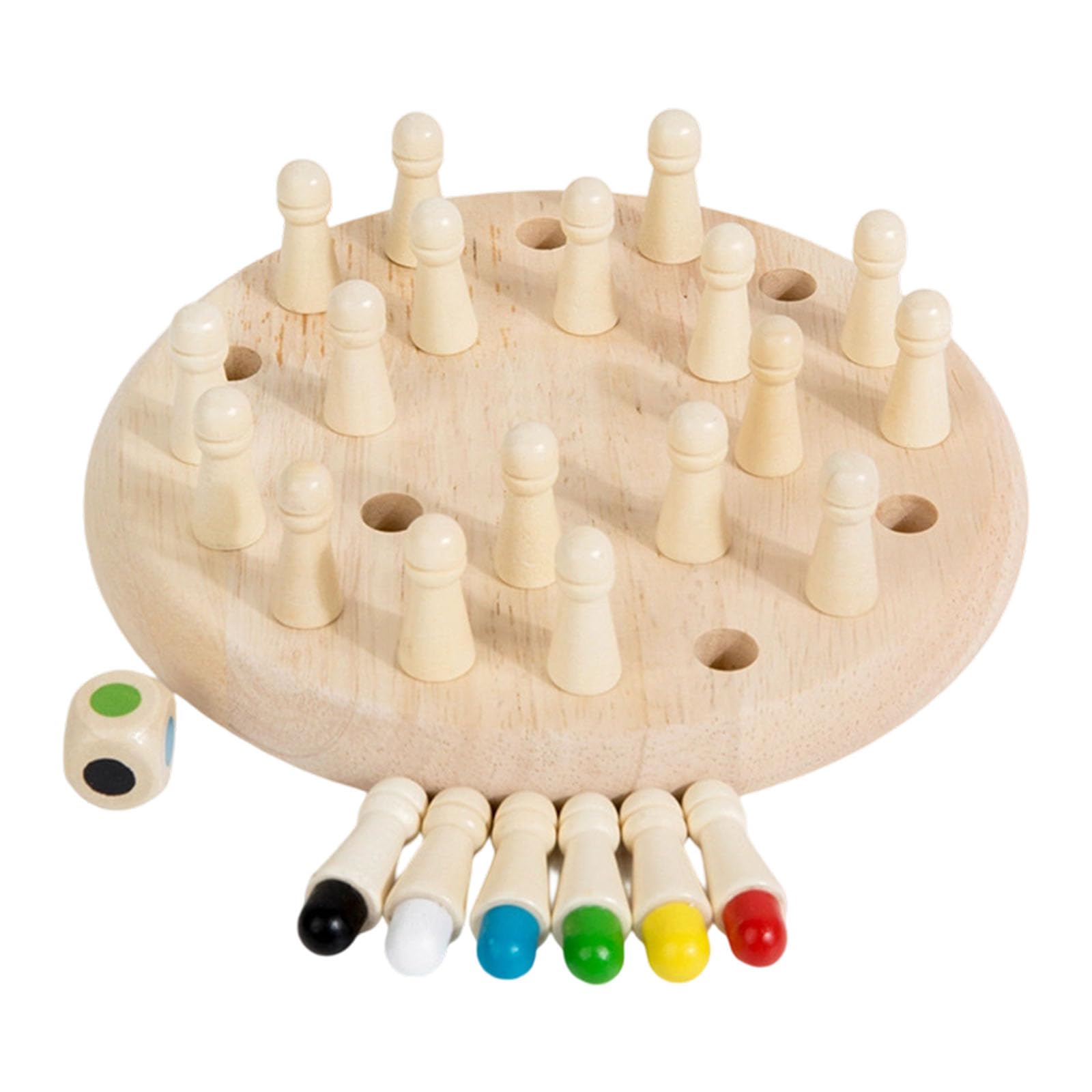 Wooden Memory Matching Game Concentration Training Educational Toy Early Education Color Chess for Kids Early Education Color Chess