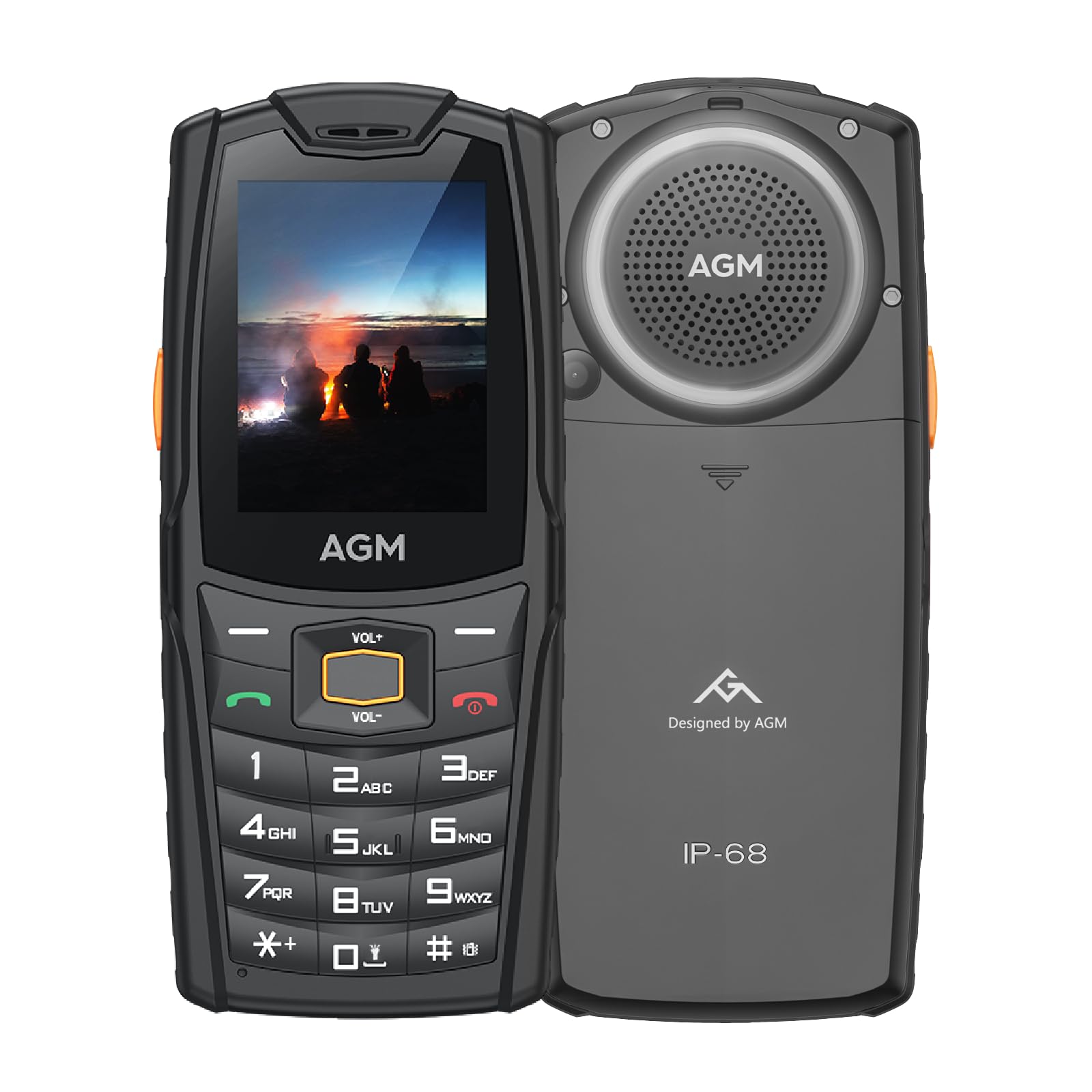 AGM M6 Telefono Robusto 4G Telefono Cellulare per Anziani, Doppia SIM, Altoparlante 109dB, Contatto di Emergenza SOS, 2500mAh, Schermo da 2,4", Telefono Cellulare a Pulsanti Grandi, 48MB RAM 128MB ROM