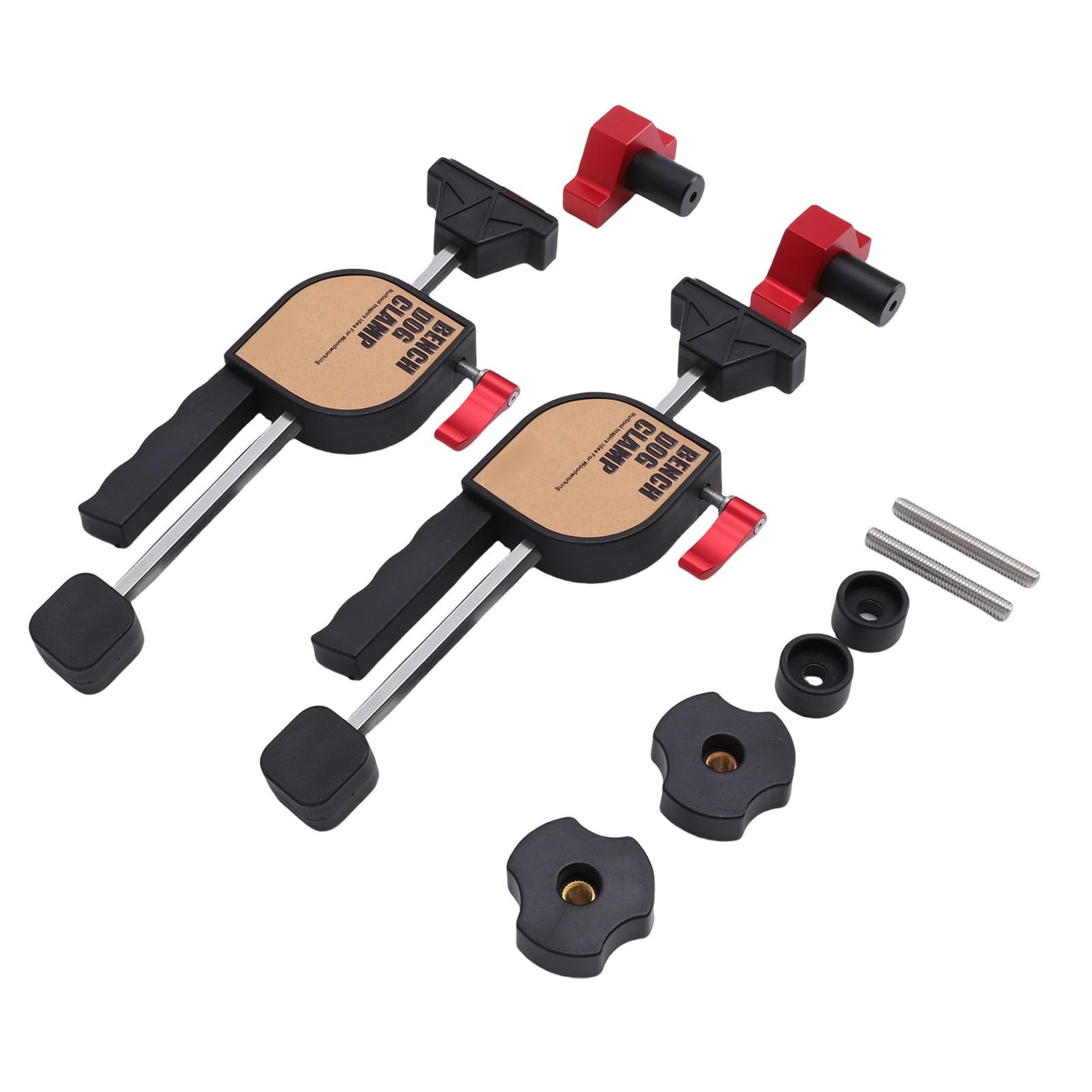 Morsetto per cani da banco Morsetto per cani da banco Kit di morsetto a vite regolabile per progetti di lavorazione del legno con fori da 19 mm Cuscinetto in gomma plastica in