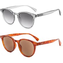 OKH Round Sun Readers for Men Women, Vintage Style Reading Sunglasses with UV400 Protection Magnifying Lenses for Outdoor