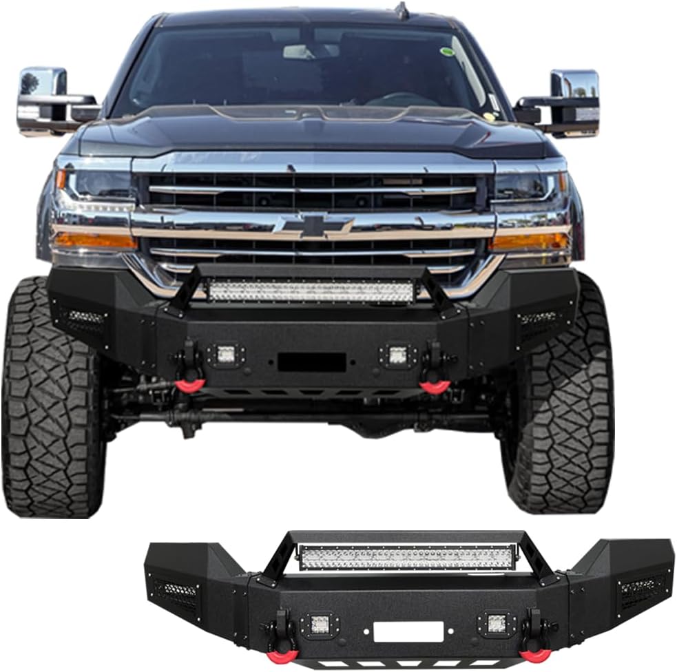 uBox Silverado 1500 Front Bumper Full Width Steel Offroad