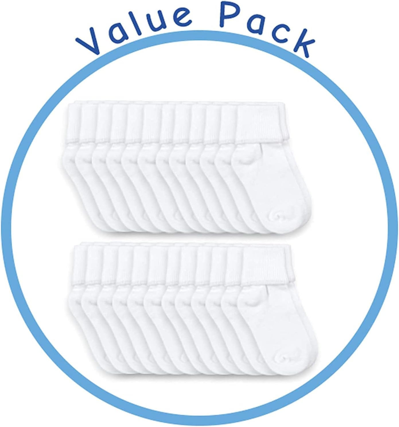 Jefferies Socks Girls Boys School Uniform Turn Cuff Cotton Socks 24 Pair Pack