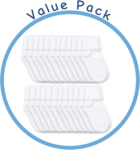 Miniatura 5 de jefferies socks Unisex niñas niños bebé clásico puño calcetines de algodón paquete de 24pares