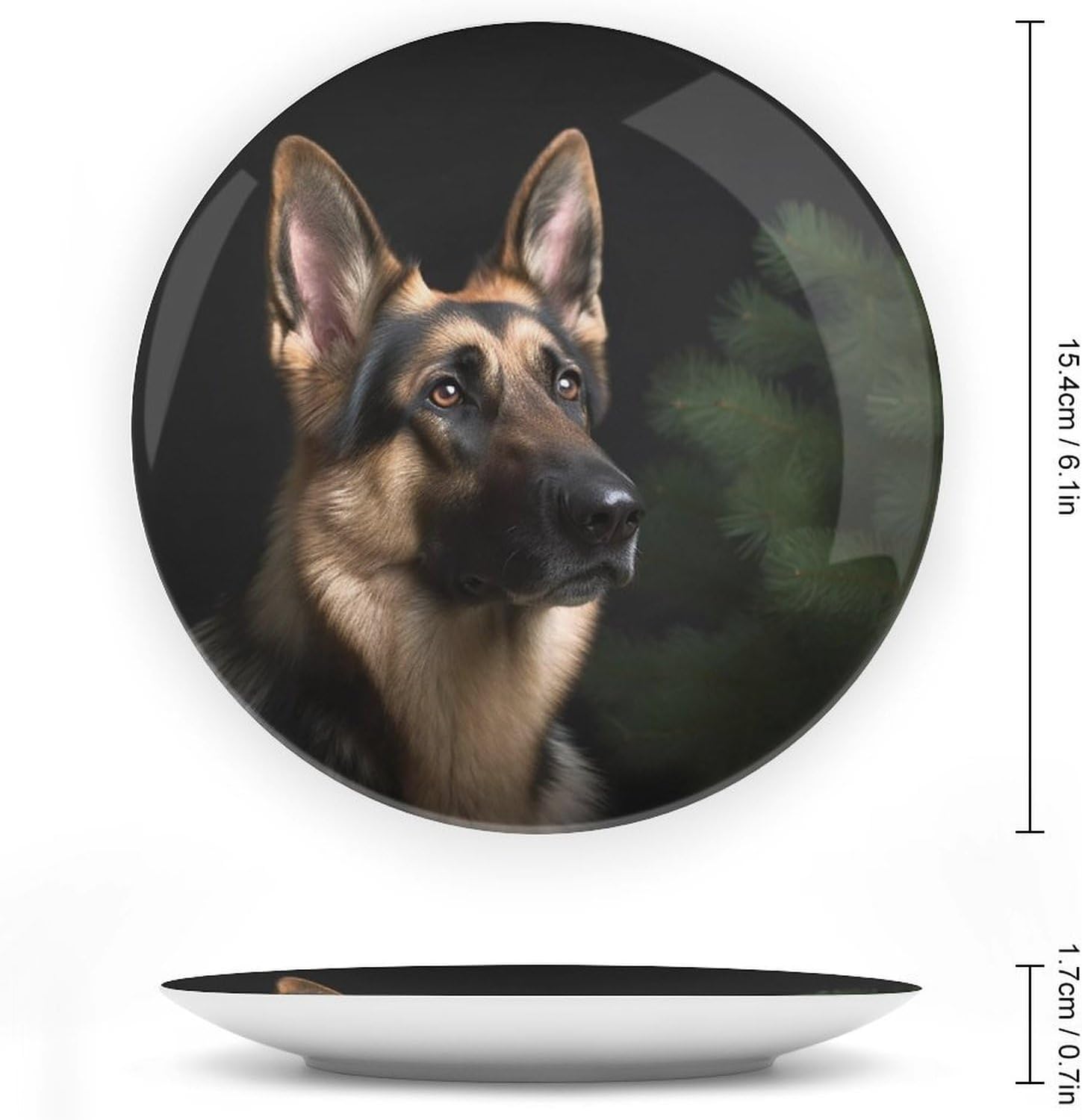 German Shepherd Ceramic Decorative Plate for Home, Bone China Plates image 2