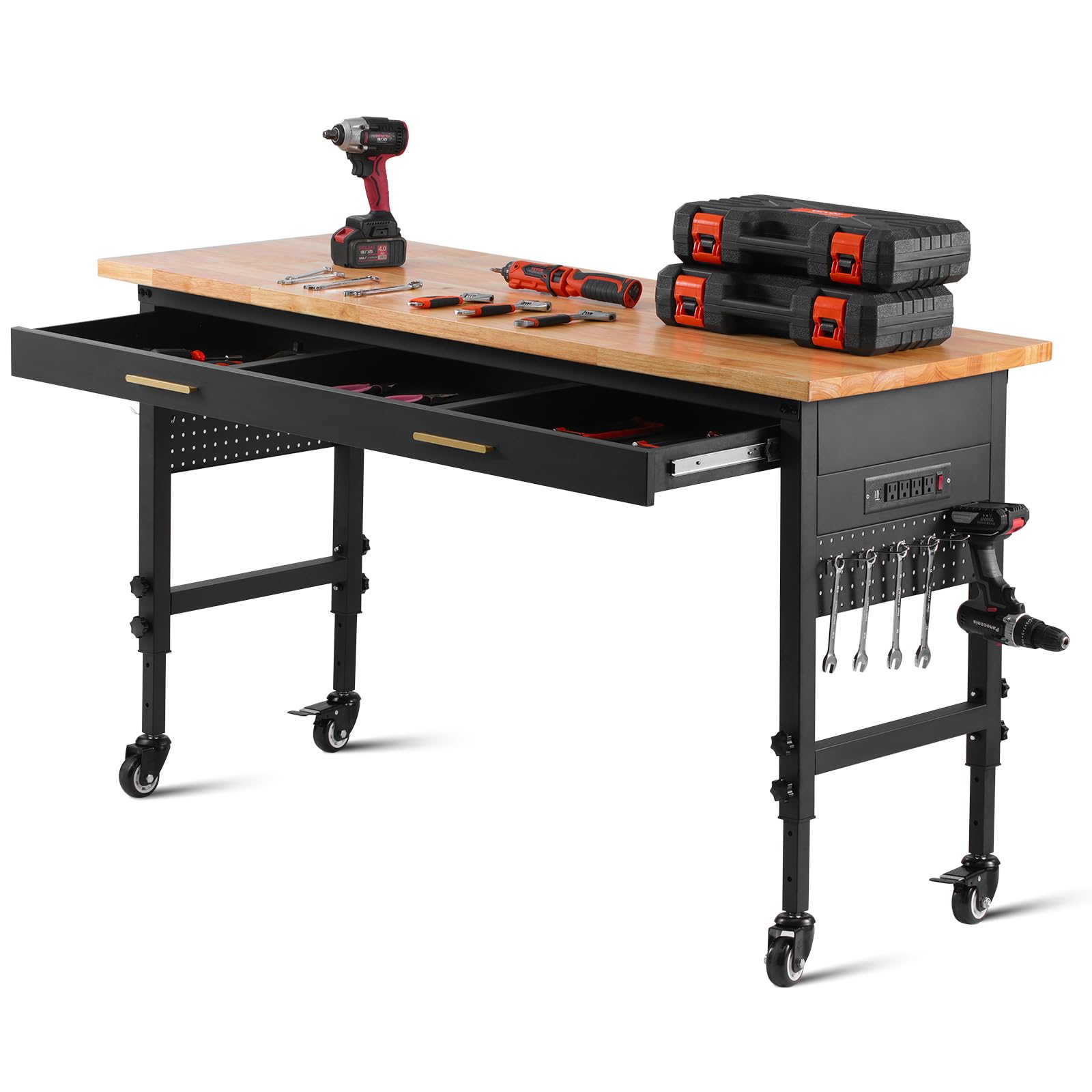 Workbench 60 Inches Workbenches With Drawers 60 Milwaukee Tool 61 Inch High Capacity