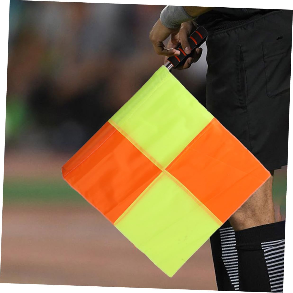 Wakauto 2pcs Soccer Referee Flags Waving Judge Flags Conducting Signal for School and Race Use Sturdy Handheld Corner for Football Match and Sports Officiating