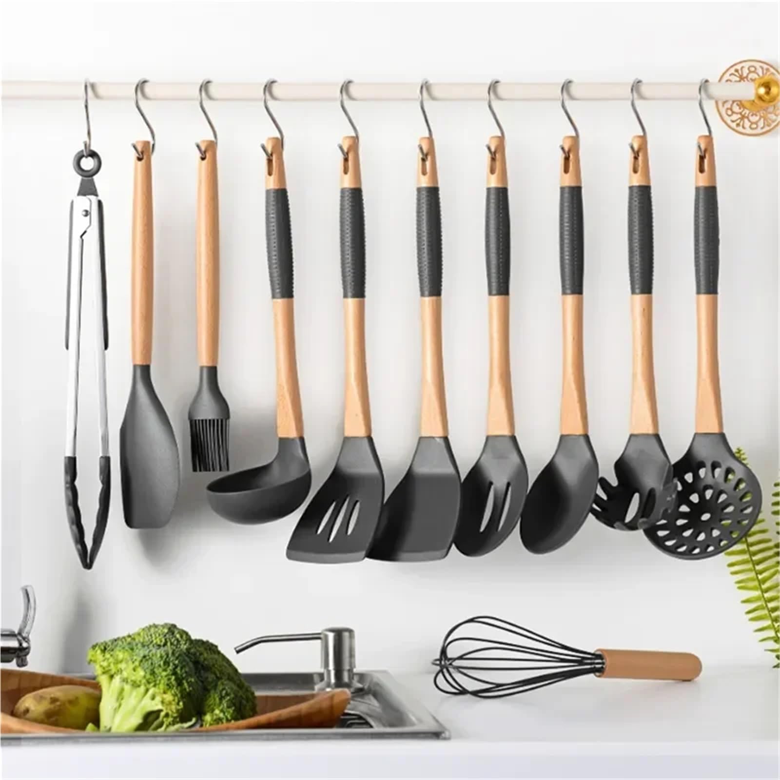 100 ganchos en forma de S acero inoxidable con punta afilada for colgar utensilios carne, ropa y carnicería, cocina repostería para Procesamiento de Carne(L)