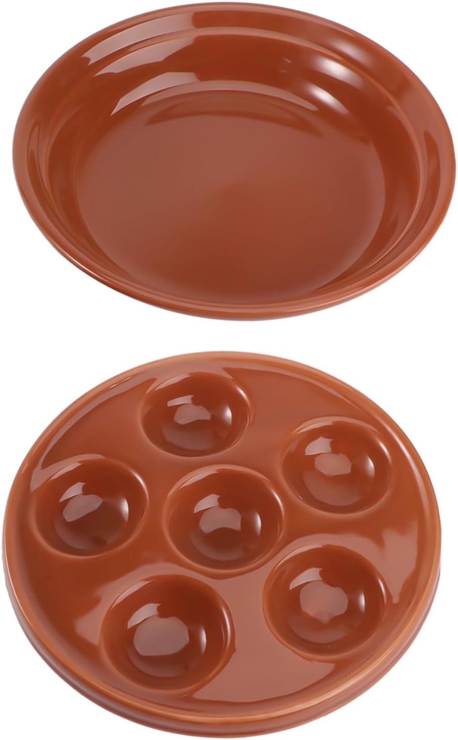 Garneck 2Pcs Ceramic Escargot Baking Dish Set Round Snail Plate for Oven Dark Kitchen Utensil Suitable for Hotel Service and Home Baking